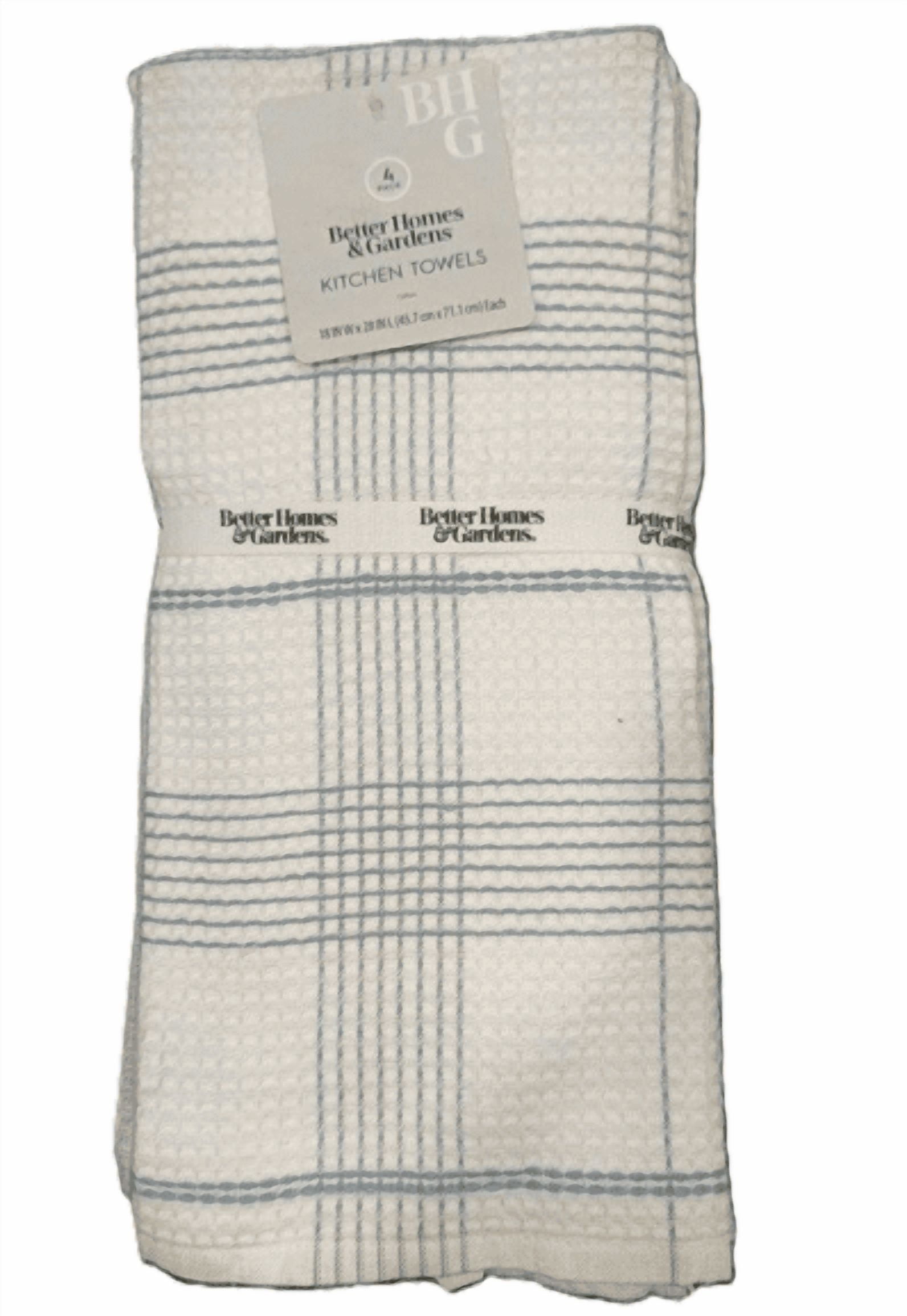 Better Homes & Gardens 4 Piece Waffle Kitchen Towel, Blue Linen