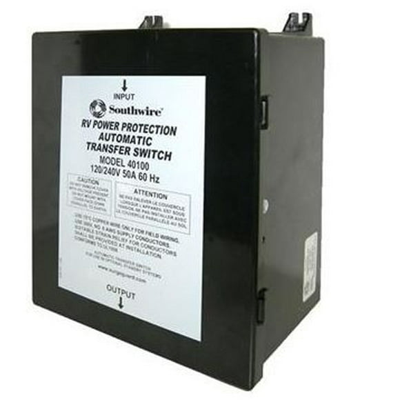 SouthWire Corp. Power Transfer Switch 40100-001 Transfer Power Between Shore And RV Generator; Automatic; 50 Amp