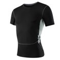 thumbnail image 2 of T-Shirts Col Rond pour Hommes T-Shirts Manches Courtes Élastiques Amples Mode Patchwork Léger Entraînement Athlétique, 2 of 9