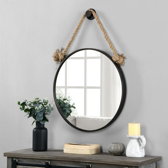 FirsTime & Co. Bronze Dockline Wall Mirror, Coastal, Round, 22 x 2 x 33.5 in