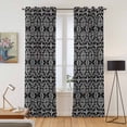 thumbnail image 2 of Black and White Kitchen Curtains 84 Inch Length, Modern Moroccan Geometric Abstract Art Grommet Top Bedroom Living Room Curtains, Light Filtering Cafe Curtain Drapes 2 Panels Set 84''x84'', 2 of 9