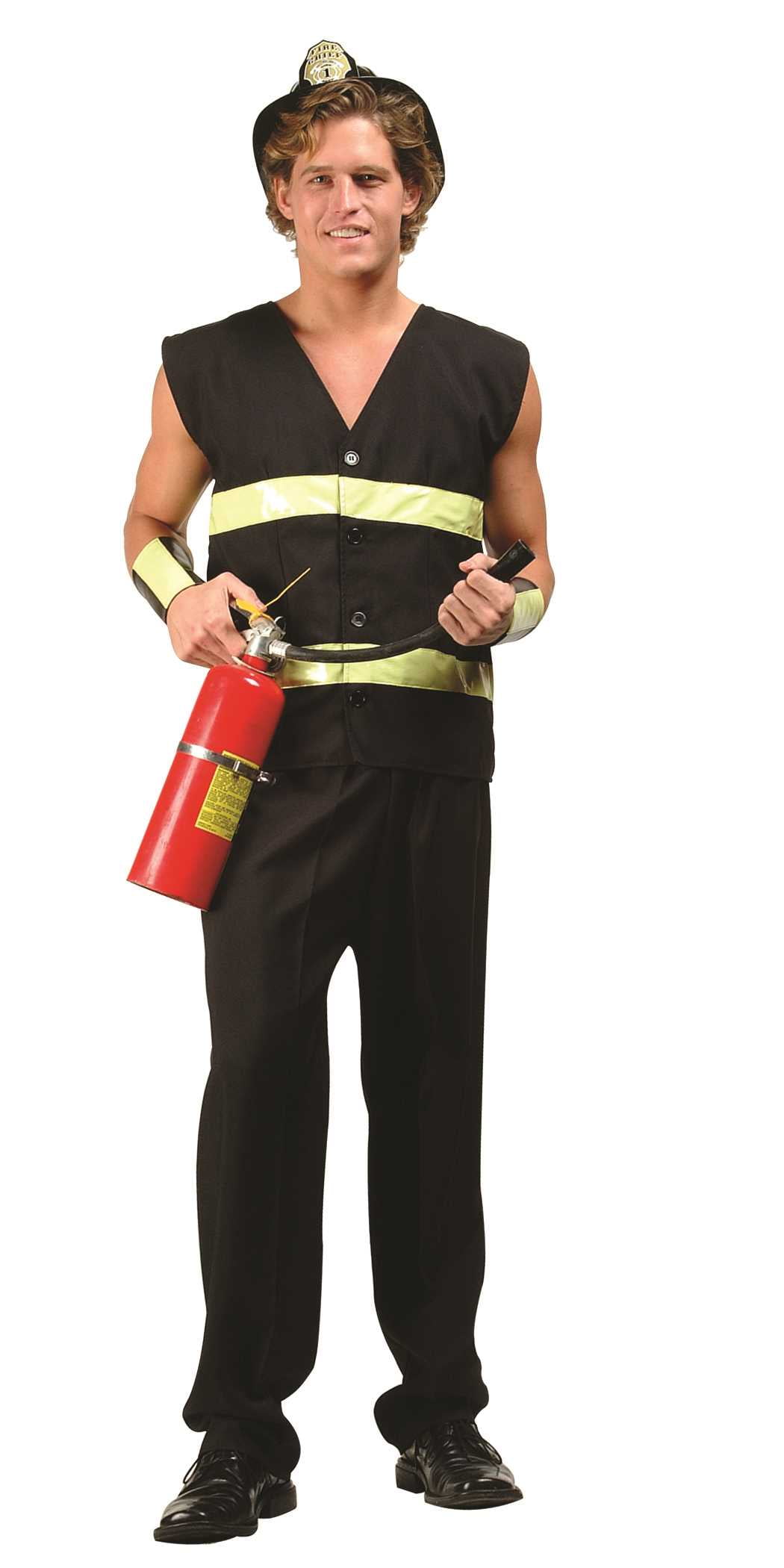 Fire Fighter Adult Men Plus Size Costume