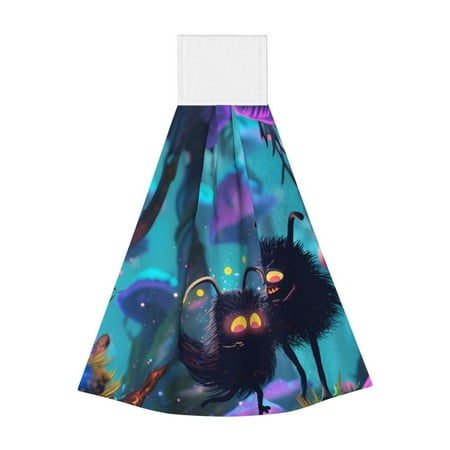 

Coaee Cute Fuzzy Fantasy Creatures for Fast Absorbent Hanging Towels with Velcro for Kitchen Bathroom Laundryroom