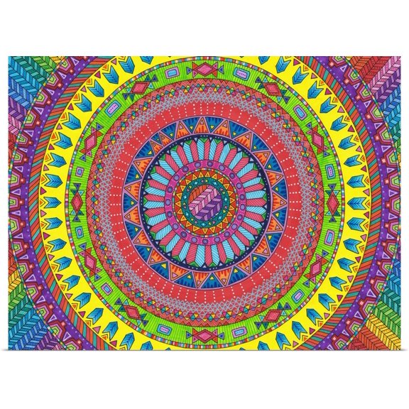 Great BIG Canvas | Rolled Hello Angel Poster Print entitled Aztec Rainbow