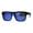 Black Blue / Blue Mirror, variant on Kush Mens Polarized Mirror Lens Sport Soft Temple Horn Rim Sunglasses Black Grey Silver Mirror