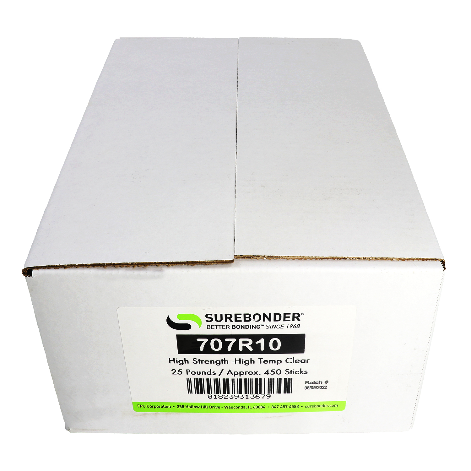 707R10 High Performance Hot Melt Glue Sticks - 7/16" x 10" | 25 lb Box