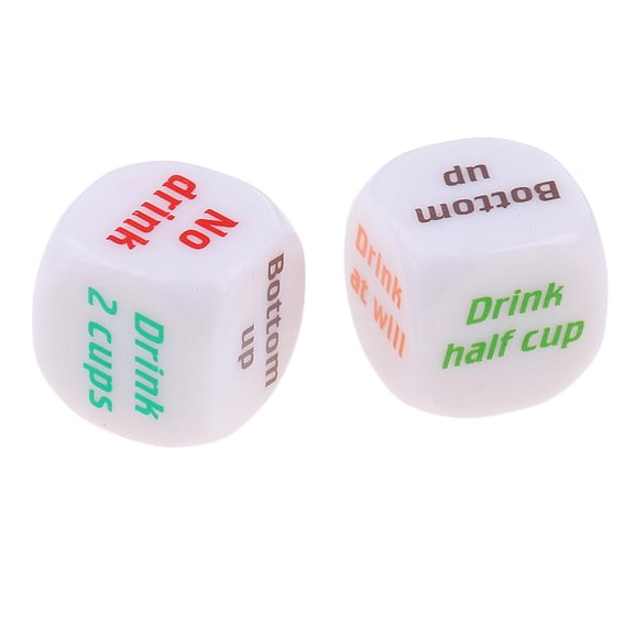 Dualoai 2 Pack Acrylic Drinking Decider Game Dice Six Sided Board Game Bar Beer Drinking