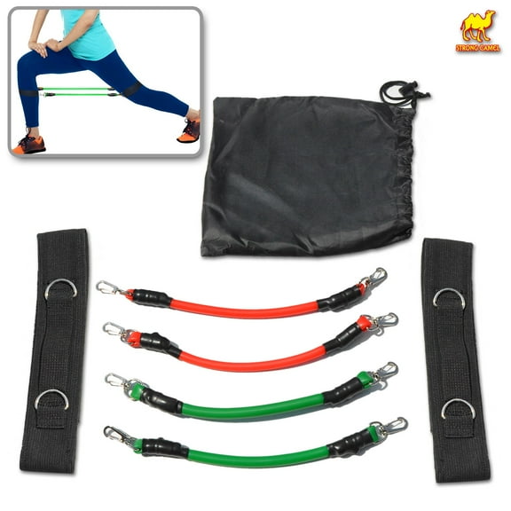 SUNNYOUTDOOR Resistance Bands Kinetic Strength Leg Ankle Fitness Exercise Set Power Kick, 4 Pack