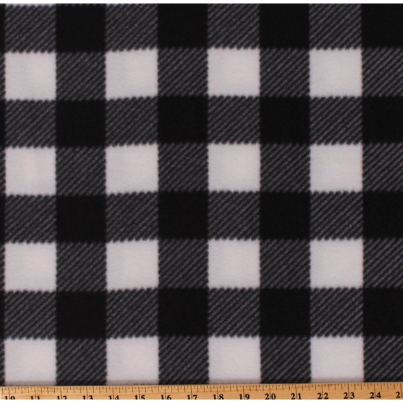 Black And White Buffalo Plaid Fabric