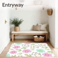 thumbnail image 3 of ODIKA 8 Machine Washable Non-Slip Area Rug, Cute Kitten Doodle Collage Fantasy Floral Whisker Art Ultra Soft Rug, None, 515380, 3 of 7