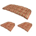 thumbnail image 2 of Northlight 3-Piece Wicker Furniture Cushion Set, Red and Green Stripe, 2 of 3