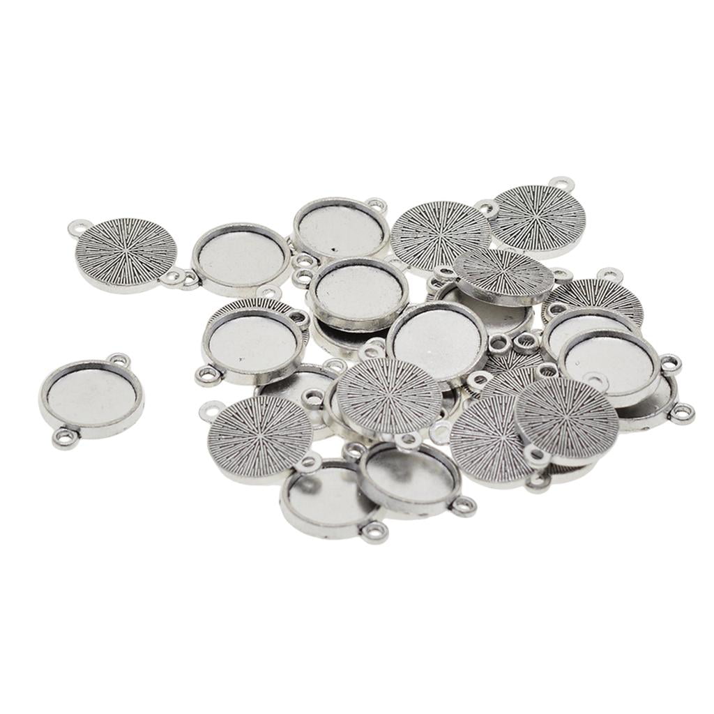 10pc stainless steel Blank Cabochon Pendant Base Cameo Pendants Bases Tray Blank Round Connector Cabochon Blank Settings Bezel Trays