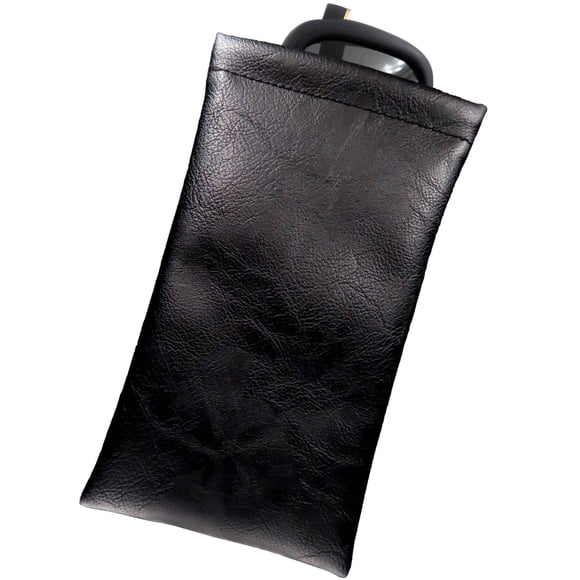 Funda para gafas de sol MyEyeGlassCase Squeeze Top XL de piel negra