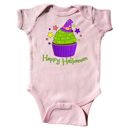 

Inktastic Happy Halloween- cute witch hat cupcake Gift Baby Boy or Baby Girl Bodysuit