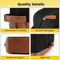 thumbnail image 4 of Toiletry Bag Hanging Dopp Kit for Men Water Resistant Canvas Shaving Bag with Large Capacity for Travel- Black, 4 of 15