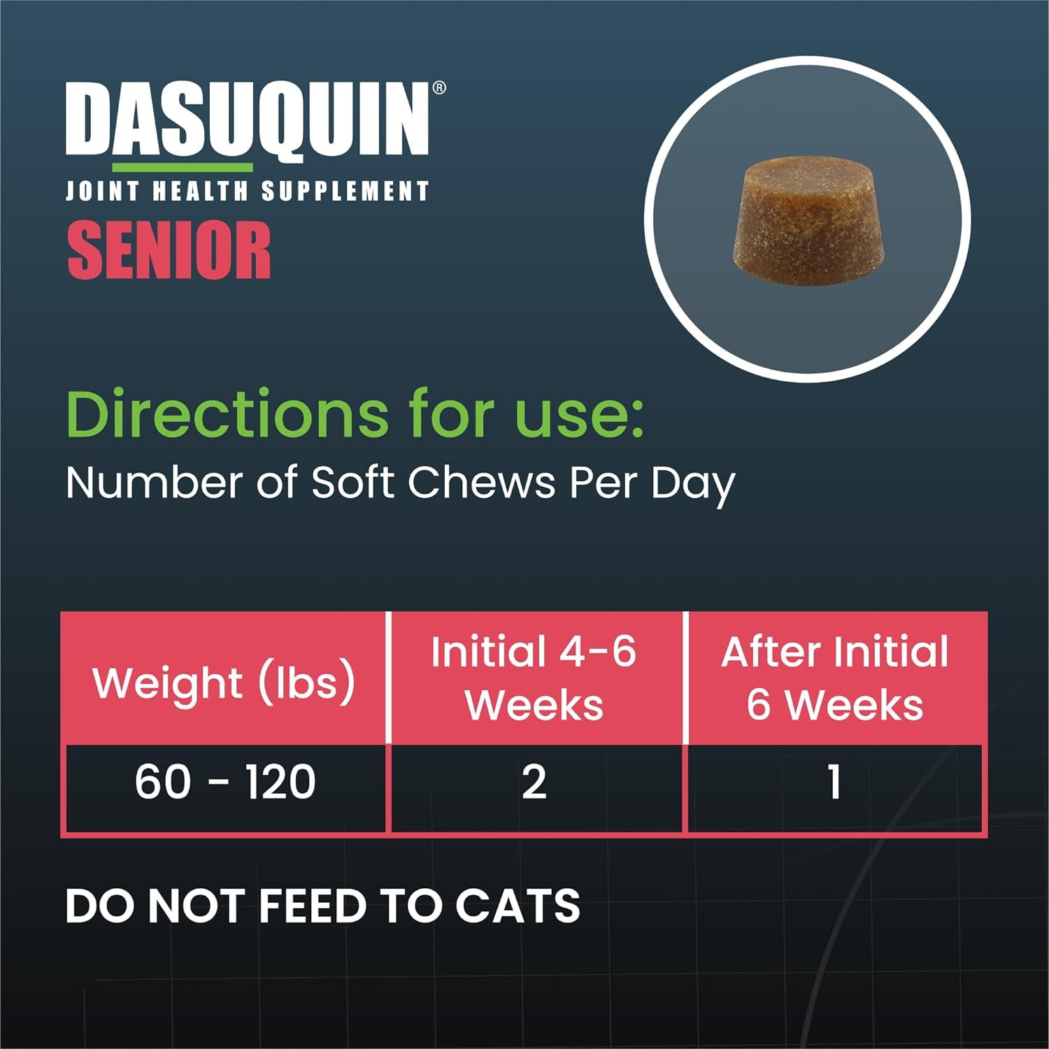 Dasuquin Senior for Large Dogs – for Immune Support, Skin & Coat Health, and Brain Health, 84 Soft Chews