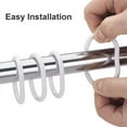 thumbnail image 3 of Plastic White Shower Curtain Rings, Curtain C Rings Hooks，Shower Hanger Bath Drape Clip Glide,24 Pcs, 3 of 5