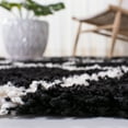 thumbnail image 4 of SAFAVIEH Dallas Logan Geometric Shag Runner Rug, Black/Ivory, 2'3" x 8', 4 of 8