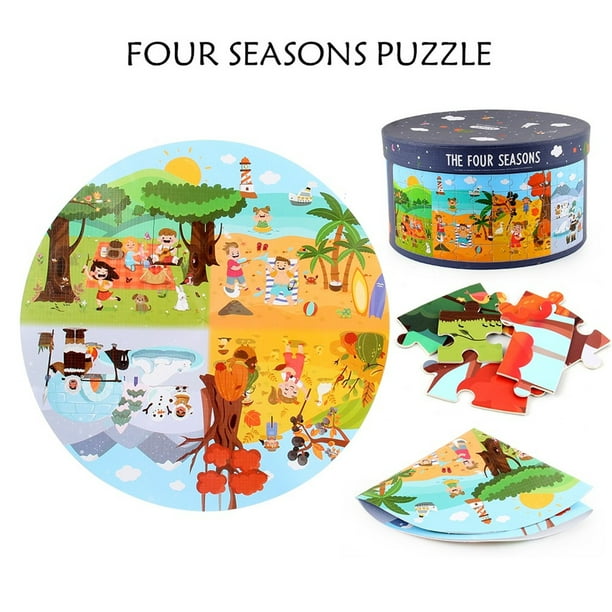 Ozmmyan 2mm 150PCS Kid Puzzle Educational Toys Cartoon A Year Four Seasons  Puzzles, Toddler Toys, Gift, on Clearance 