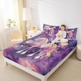 thumbnail image 3 of Erosebridal 3D Cartoon Unicorn Kids Queen Sheet Sets,Galaxy Stars Gradient Glitter Print Bed Set For Girls 4pcs, 3 of 6