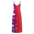 thumbnail image 6 of Womens Sleeveless Spaghetti Straps Maxi Dress Stars Stripes 4th of July Patriotic Sundress Summer Dresses, 6 of 6