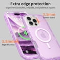 thumbnail image 2 of For iPhone 16 Pro Max Transparent Phone Case Compatible with MagSafe, Triple Layer Magnetic Charging Case, Heavy Duty Shockproof and Drop-Proof Phone Case, Crystal Purple, 2 of 6