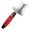 Red and black handle, variant on Curved Corner Trowel with Working Blade and Rubber Handle for Spreading, Pressing, and Smoothing Wall Putty by Hand