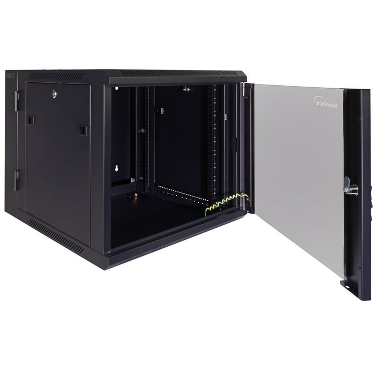 Navepoint 9U Open Frame Wall Mount Server Rack for 19 inch Networking It Equipment & A/V Gear, 24.81 inch Depth, 198 lbs Weight Capacity, 12-24 00406440