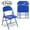 Blue, variant on VECELO Set of 4 Metal Folding Chairs with Triple Braced & Double Hinged Back, Blue