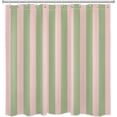 thumbnail image 2 of Pink and Green Striped Shower Curtain for Bathroom Modern Abstract Minimalist Vertical Stripe Shower Curtain with 10 Hooks Vintage Aesthetic Bathroom Curtains Shower Set 72x60 Inch, 2 of 6