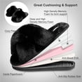 thumbnail image 6 of Barerun Women's Fuzzy Faux Fur Memory Foam Slippers House Shoes Black, 6 of 7