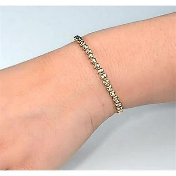 Womens Diamond 4 CT Round Tennis Bracelet, 14K Yellow Gold