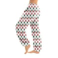 thumbnail image 2 of Women's Christmas Print Cuff Pants, Casual Lounge Sleep Pants, Elastic Waist Holiday Pajama Pants for Festive Nights and Seasonal Comfort,Watermelon Red,XL, 2 of 6