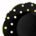 thumbnail image 2 of Samrty 10.25" Black with Gold Dots Round Blossom Disposable Plastic Dinner Plates 120ct, 2 of 2