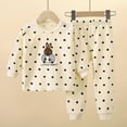 thumbnail image 2 of NOLDARES Toddler Baby Boy Clothes 2PCS Fall Winter Long Sleeve Sweatshirt with Pants Set Toddler Cute Print Outfits Size:4-5 Y,Light Yellow, 2 of 5