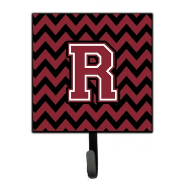 Letter R Chevron Garnet and Black  Leash or Key Holder