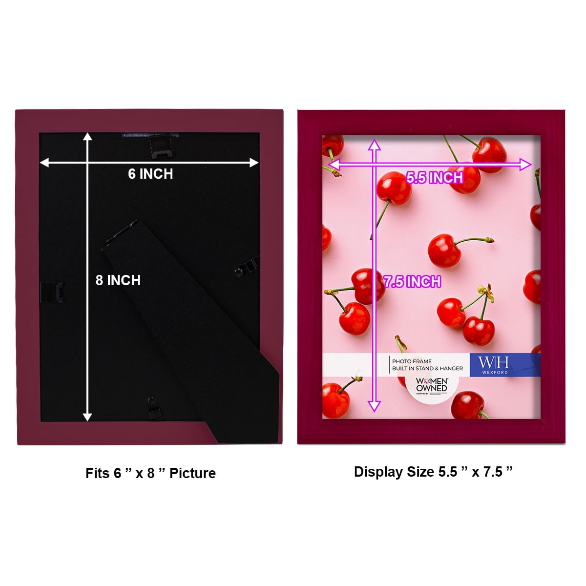 Woodgrain 8 in. x 10 in. Cherry Red Picture Frame Set (Set of 4)