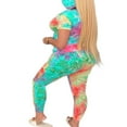 thumbnail image 3 of 2Pcs WomenClothes Outfit Tie Dye Print Short Sleeve Top+Long Pant Set, 3 of 6