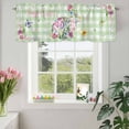 thumbnail image 3 of Valances for Windows Easter Flower Rabbit Butterfly Rod Pocket Short Curtain for Bathroom Living Room Bedroom Spring Pastoral Green Plaid 1 Panel 54x18in, 3 of 9