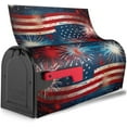 thumbnail image 2 of Fireworks US Flag Mailbox Covers, Magnetic Post Box Cover Wraps Standard Size 21x18 in for Garden Yard Decor, 2 of 7