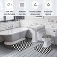 thumbnail image 5 of Black White Plaid Bath Mat 3 Piece Bathroom Rug Set, Modern Simple Buffalo Check Gingham Non Slip Bath Rug Contour Mat and Toilet Lid Cover, Absorbent Shower Mats Soft Bath Rugs and Mats Sets, 5 of 8