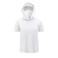 thumbnail image 6 of YUGYXL Hoodie for Unisex Short Sleeve Athletic Hoodies with Mask Sports Workout Pullover Sweatshirt XXXXXL White, 6 of 8