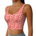 thumbnail image 2 of Fotbe Red Pretty Flowers Pattern Womens' Sports Bra Longline Wirefree Padded with Medium Support Sports Moisture-Wicking Workou Vest,Tank Top-Medium, 2 of 7
