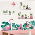 thumbnail image 2 of Efavormart Green Tropical Palm Leaves & Flamingo Wall Decals, Peel Removable Stickers, 2 of 7