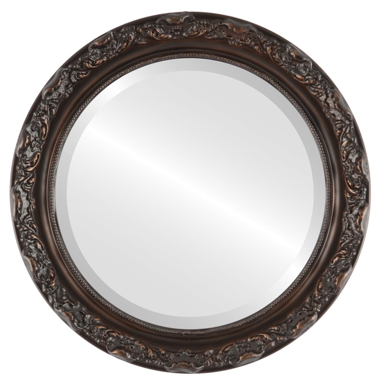 OVALCREST by The OVALCREST Mirror Store Rome Framed Round Mirror in Rubbed  Bronze Antique Bronze 21x21