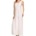 thumbnail image 4 of Sakkas Stella Long Tank Top Adjustable Caftan Corset Dress With Embroidery - White - L/XL, 4 of 4