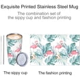 thumbnail image 4 of Flamingo Tumbler with Lid and Straw, 20 Oz Stainless Cup Steel Insulated Water Bottle Travel Coffee Mug 1 Set, Flamingo Gifts for Women Girl, 4 of 6