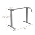 thumbnail image 2 of Gymax Hand Crank Sit to Stand Desk Frame Height Adjustable Standing Base Grey, 2 of 10