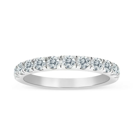 10k White Gold Wedding Bands - 1/2ctw Diamond Wedding Band in 10K White Gold