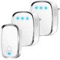 thumbnail image 1 of Wireless Doorbell, 300m Range, 36 Ring Tones, 4 Volume Levels, 1 Transmitter & 2 Receivers, Waterproof Wireless Doorbell Set for Inside and Outside, 1 of 5